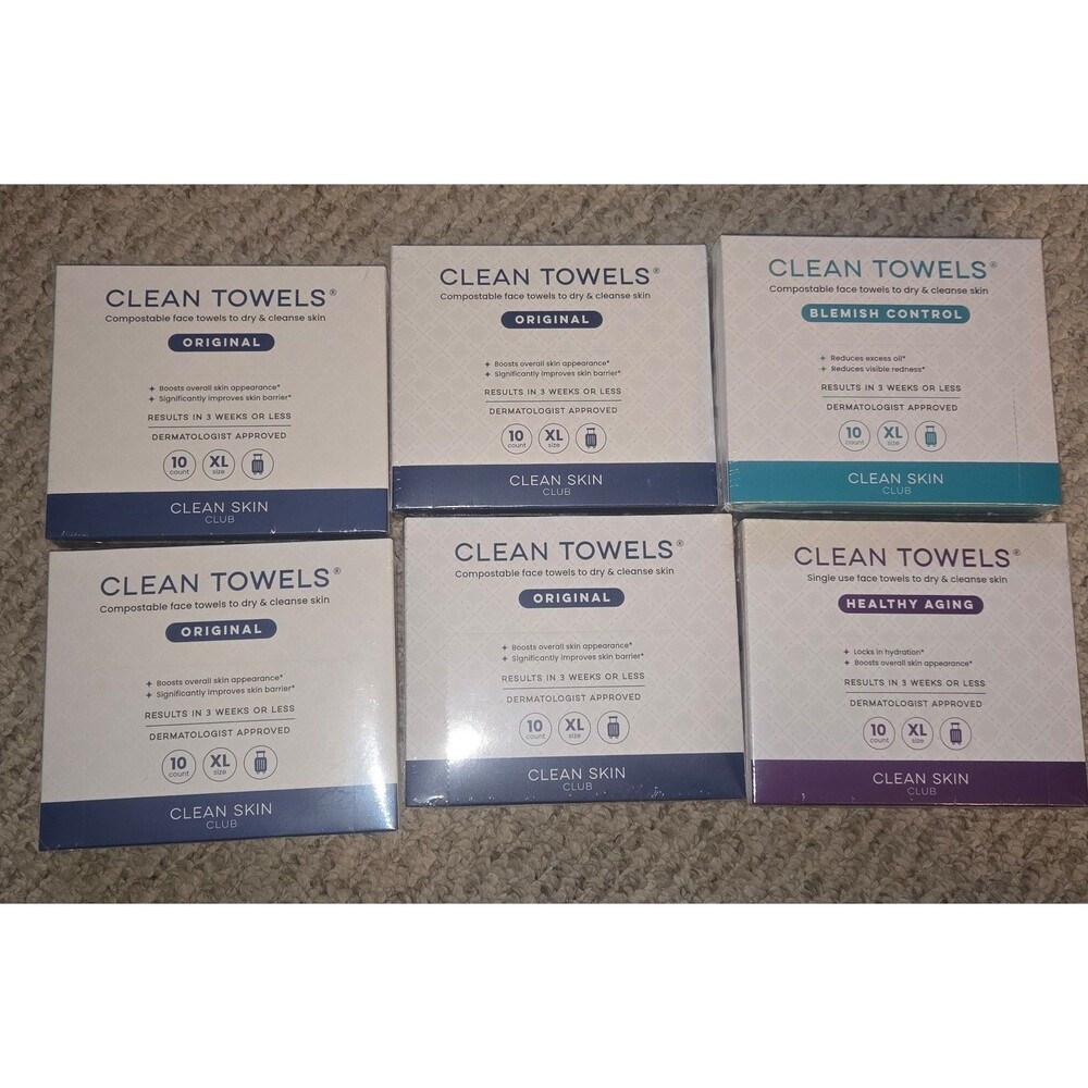 Nwt Clean Skin Club Towels Original Blemish Control and Healthy Aging 60 Towels